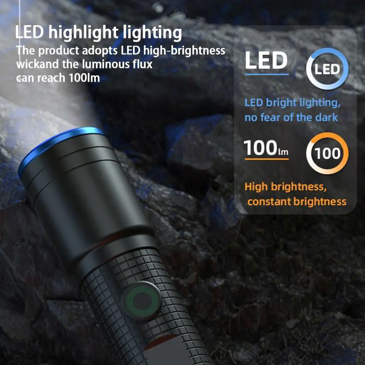 Alt view image 3 of 7 - LED Flashlights Lumens - Mini Flashlights for Camping, Hiking, Walking - Powerful Emergency Flashlights with 5 Modes for Outdoor Use - Bright Flashlight with Zoomable Beam Waterproofsafe Outdoor