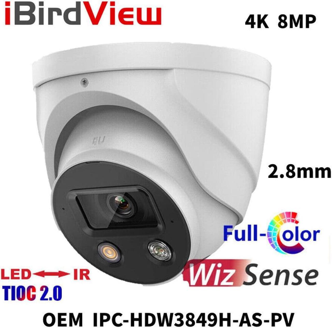 iBirdView OEM IPC-HDW3849H-AS-PV S4 4K 8MP Full Color IP Camera TiOC 2.0 2.8mm