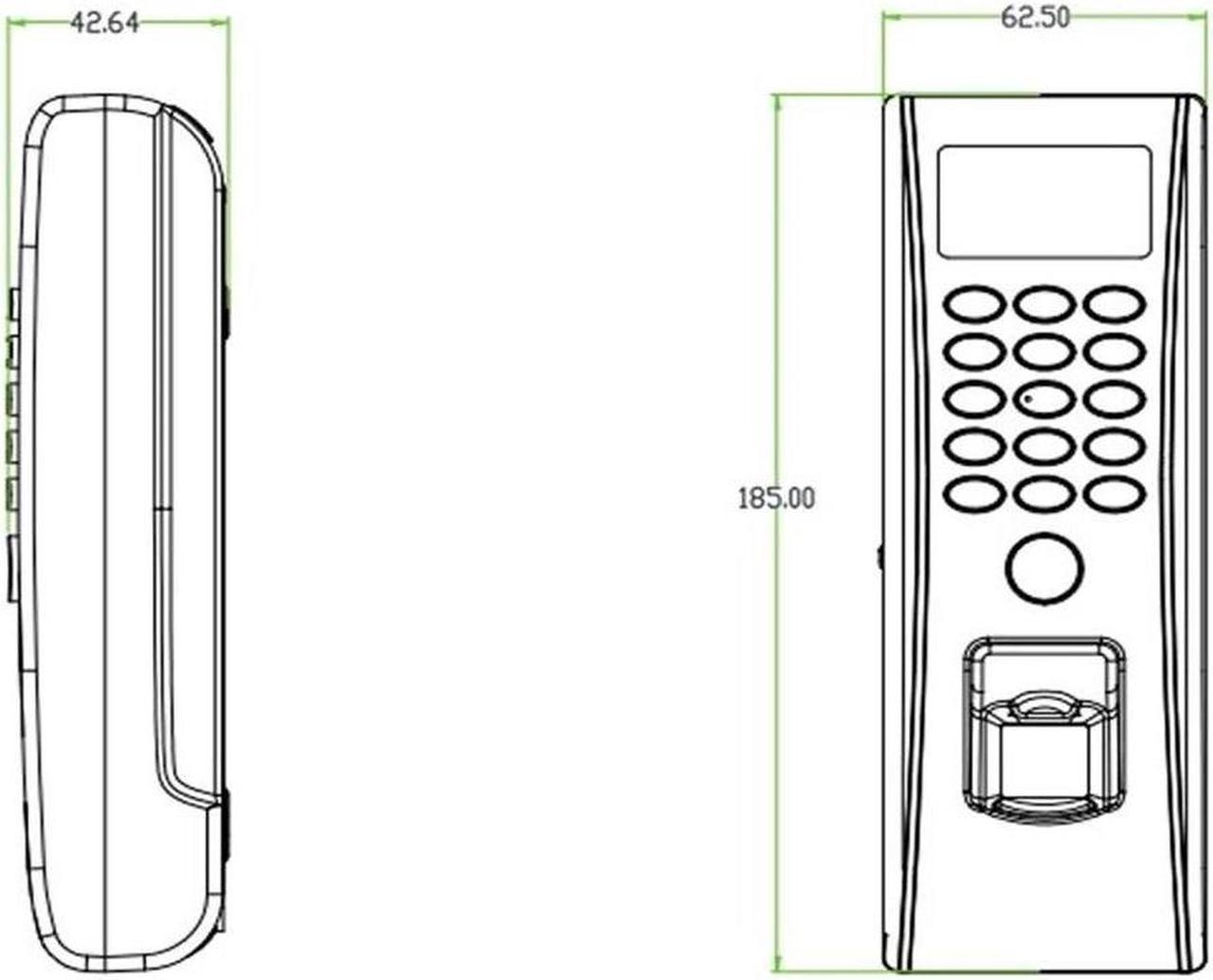 Alt view image 3 of 7 - ZKTeco TF1700+ID Outdoor Standalone Fingerprint Access Control Keypad & Card Reader