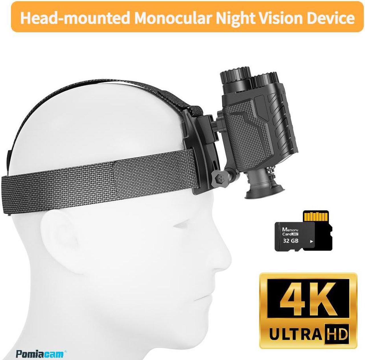 Head-mounted Monocular Night Vision Device NV8260 1.4'' 4K 1080P HD 36MP 8X Digital Zoom 400M Infrared Range Outdoor Security