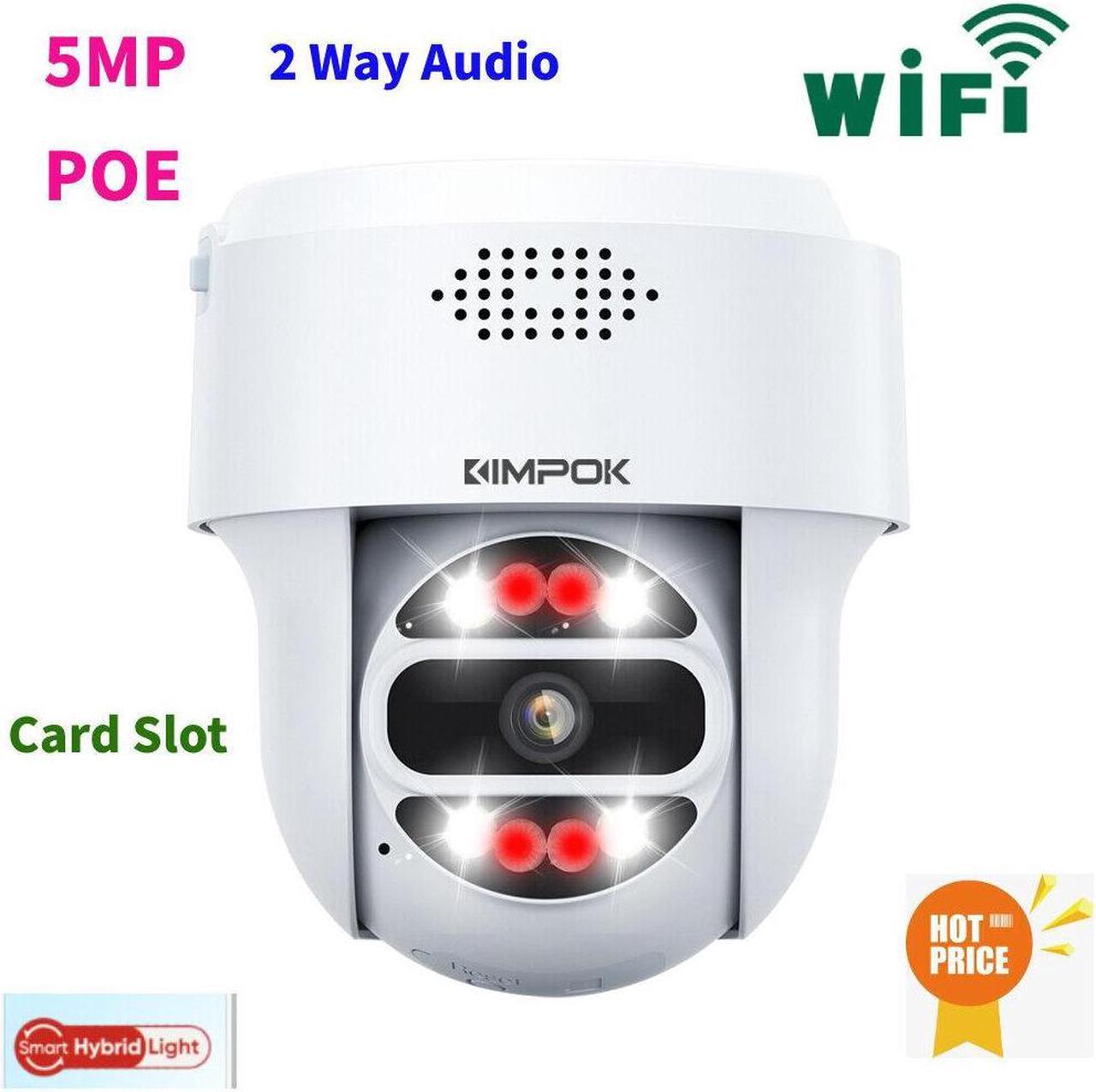 MECARE Outdoor 5MP PT POE WiFI Security IP Camera Pan Tilt Smart Color Night