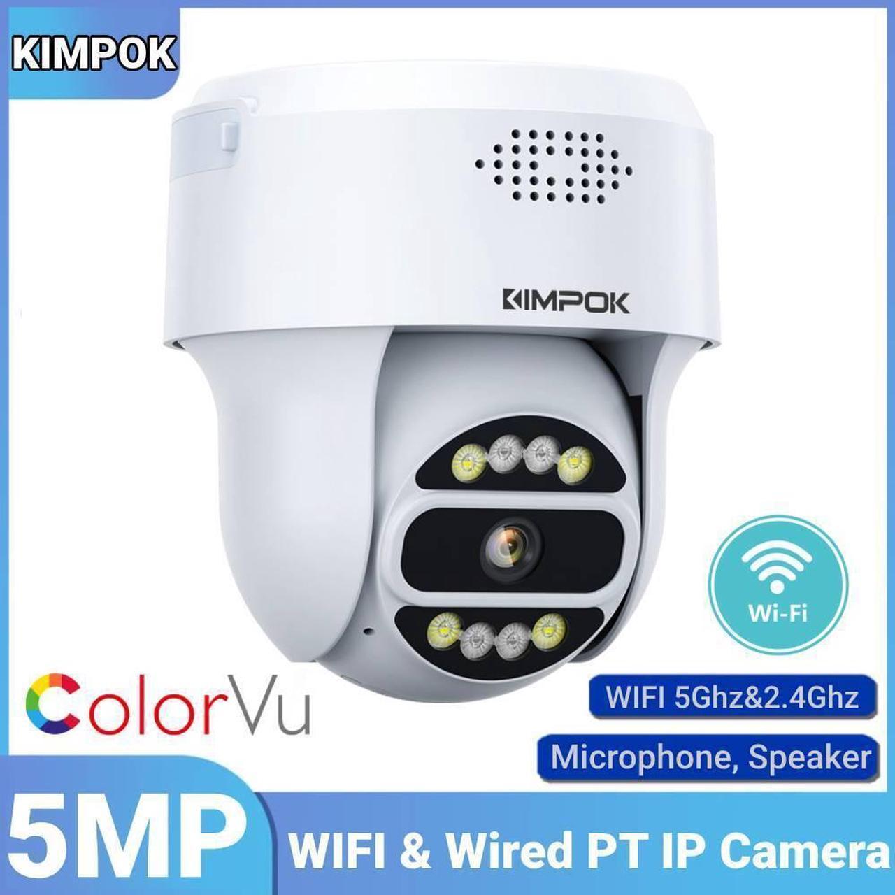 MECARE 5MP PoE+WiFi Security IP Camera Outdoor Audio Smart Color IR Night Vision