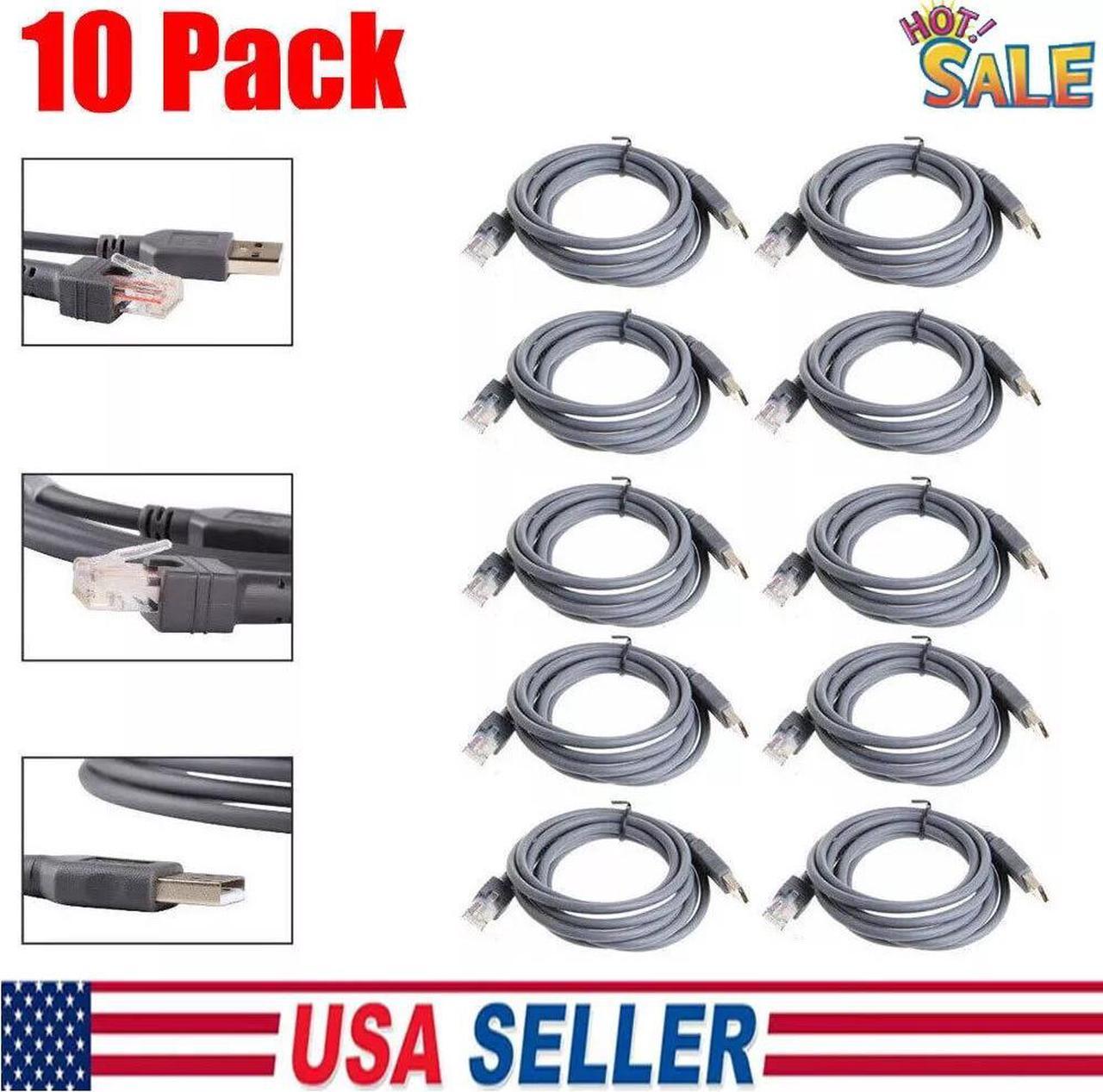 10 Pack 6FT USB Cable Barcode Scanner Cord For Symbol LS2208 CBA-U01-S07ZAR USA