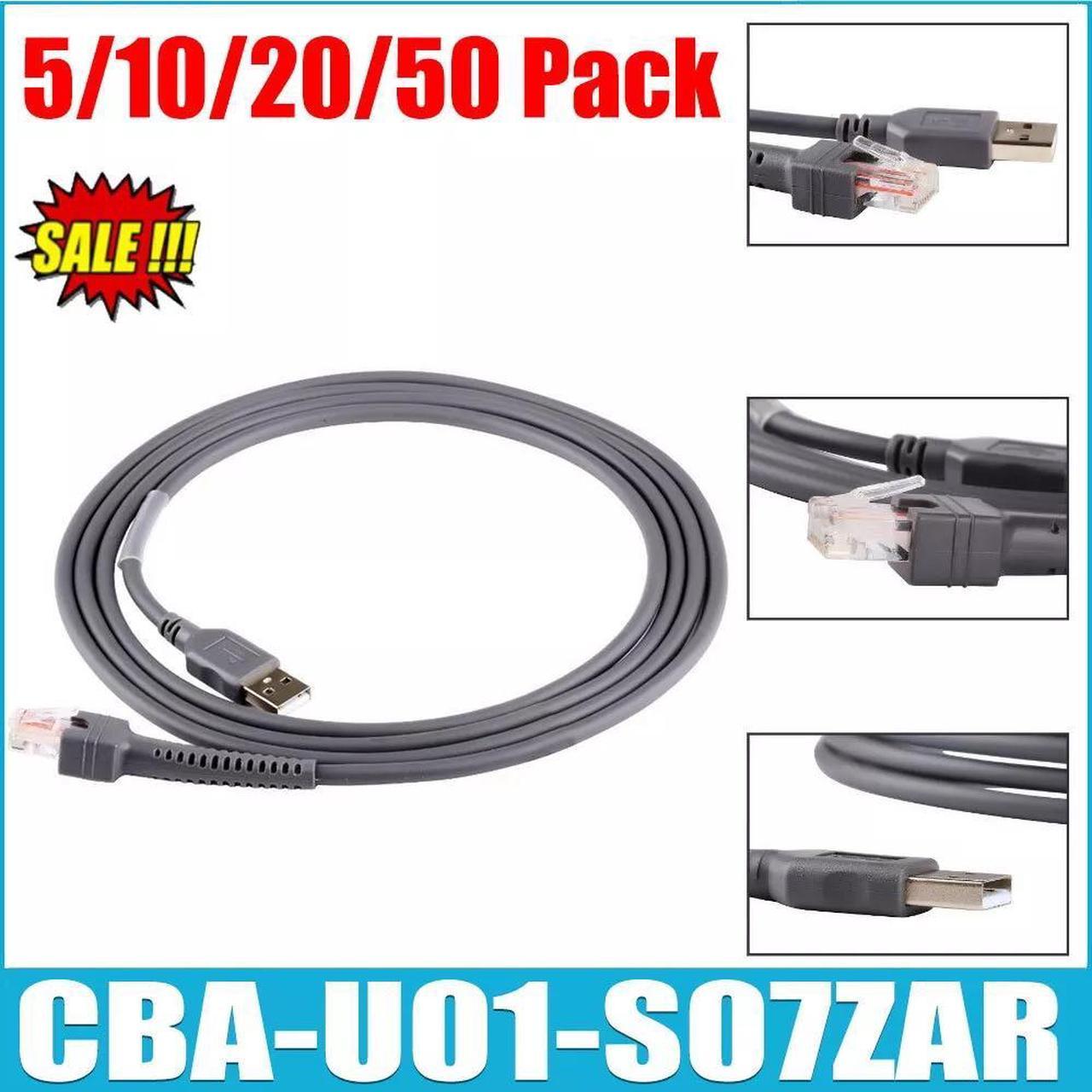 USB Cable Barcode Scanner Cord For Symbol LS2208 CBA-U01-S07ZAR 6FT 10 Pack