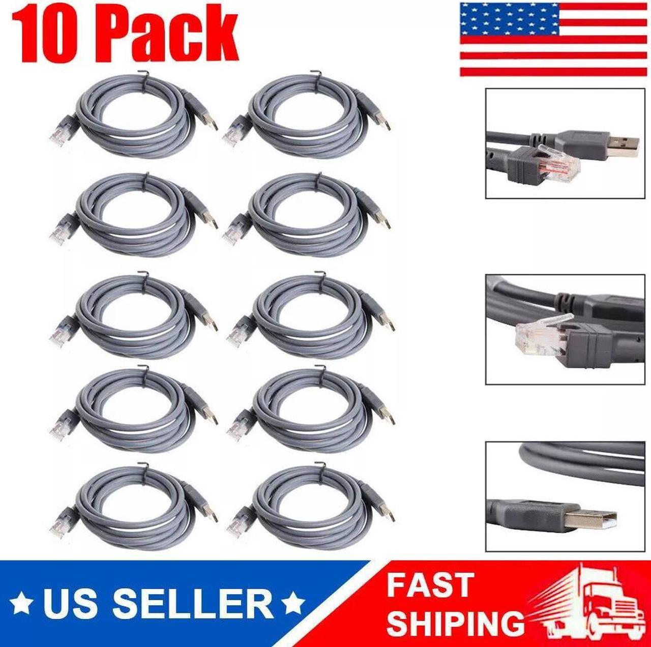 New USB Cable Barcode Scanner Cord For Symbol LS2208 CBA-U01-S07ZAR 6FT  10 Pack