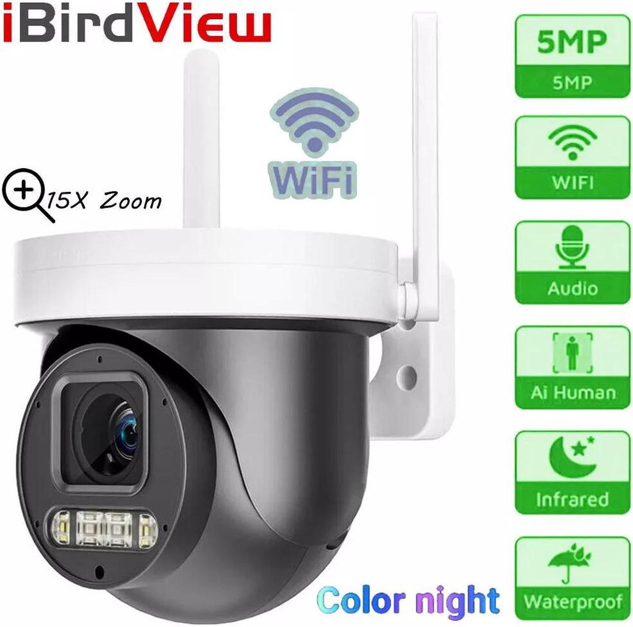 Hi Protocol 5MP 15X Zoom WIFI POE Hybrid Light IP Camera 2 Way Audio