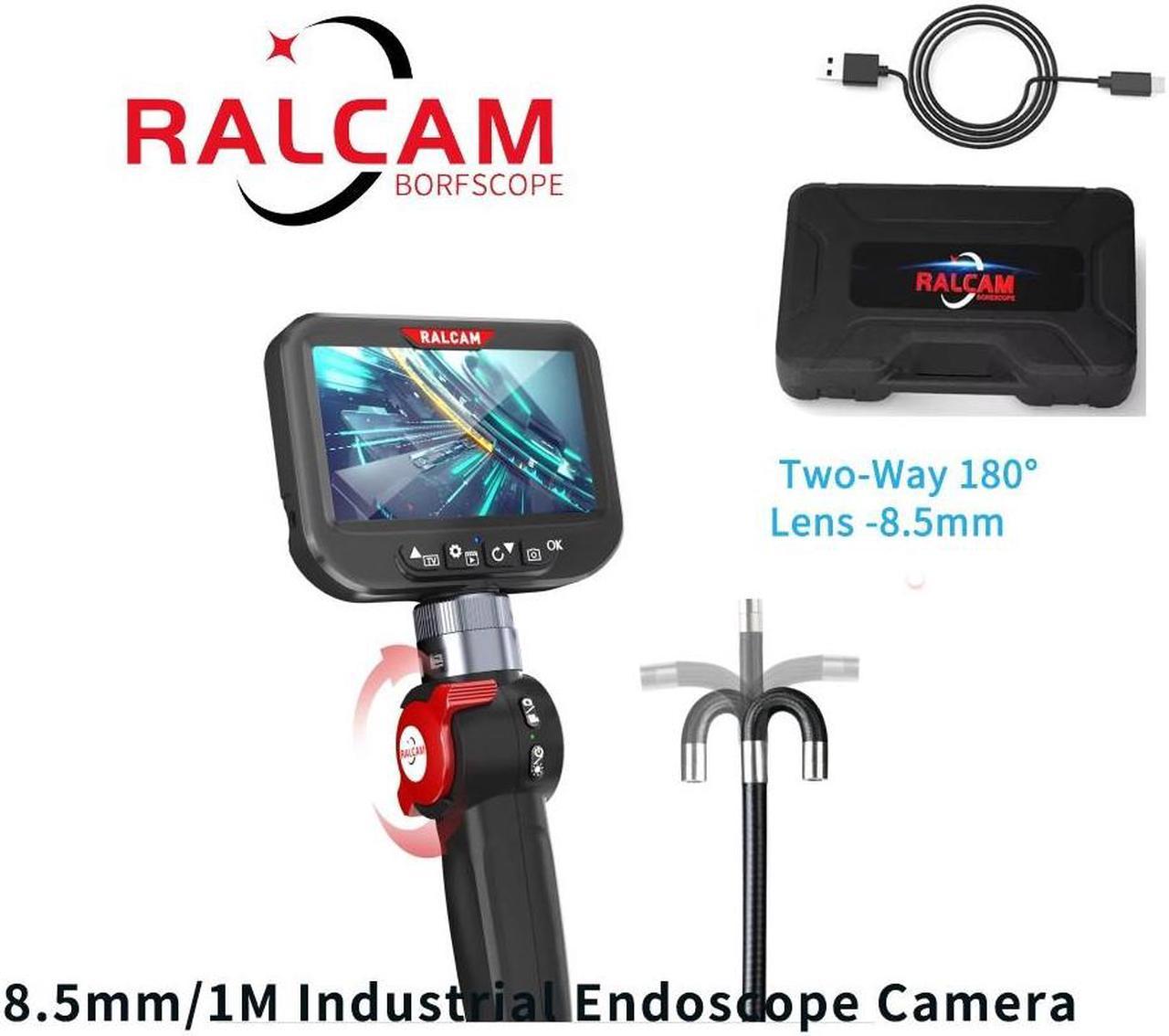 Ralcam Endoscope Articulating Borescope HD 1080P Two-Way 180° Inspection Camera