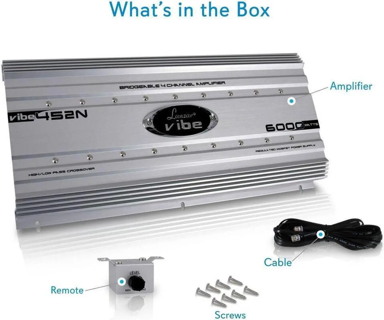 Alt view image 7 of 7 - Lanzar VIBE452N Car Audio Vibe 6000 Watt 4 Channel Mosfet Amplifier Tri-Mode