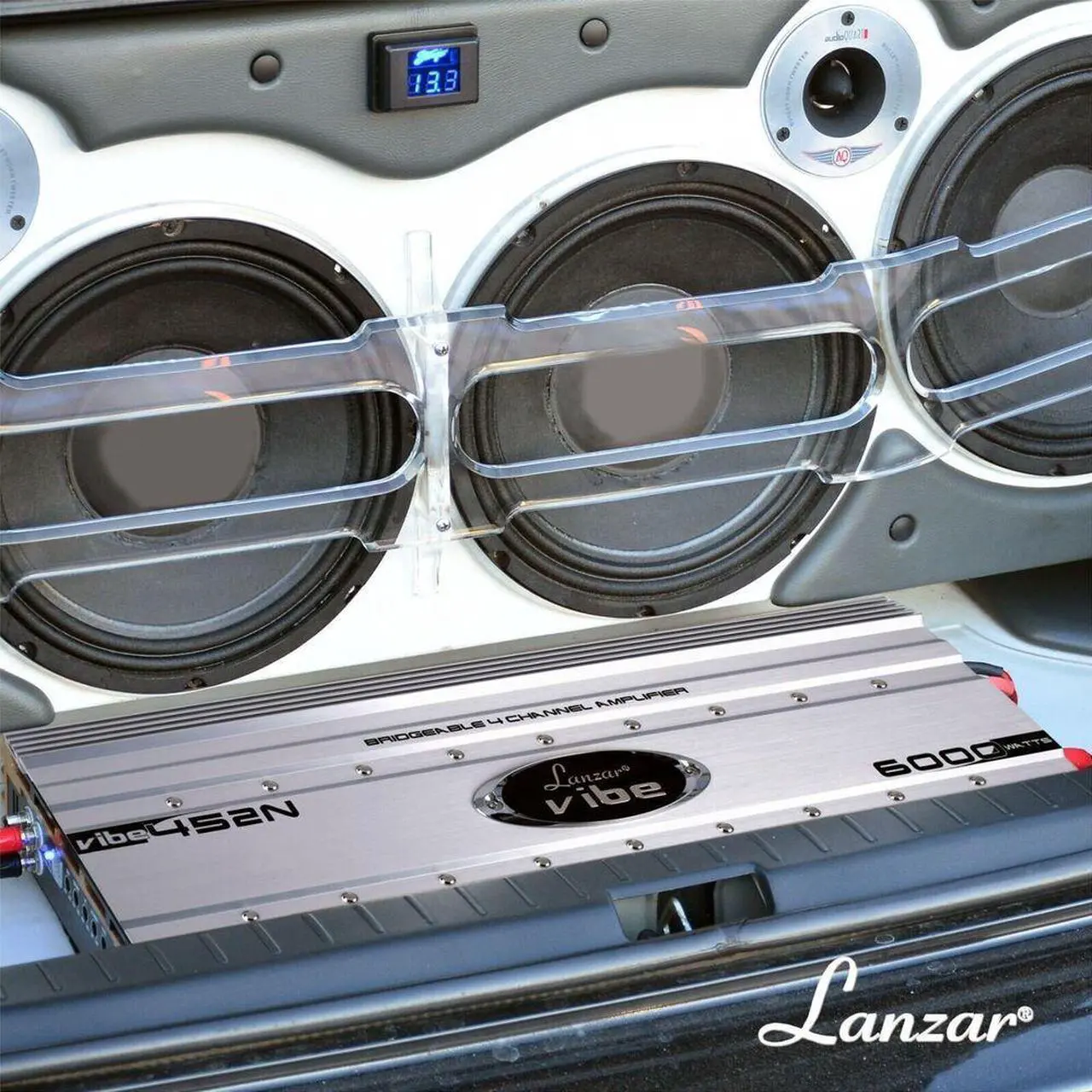 Alt view image 6 of 7 - Lanzar VIBE452N Car Audio Vibe 6000 Watt 4 Channel Mosfet Amplifier Tri-Mode