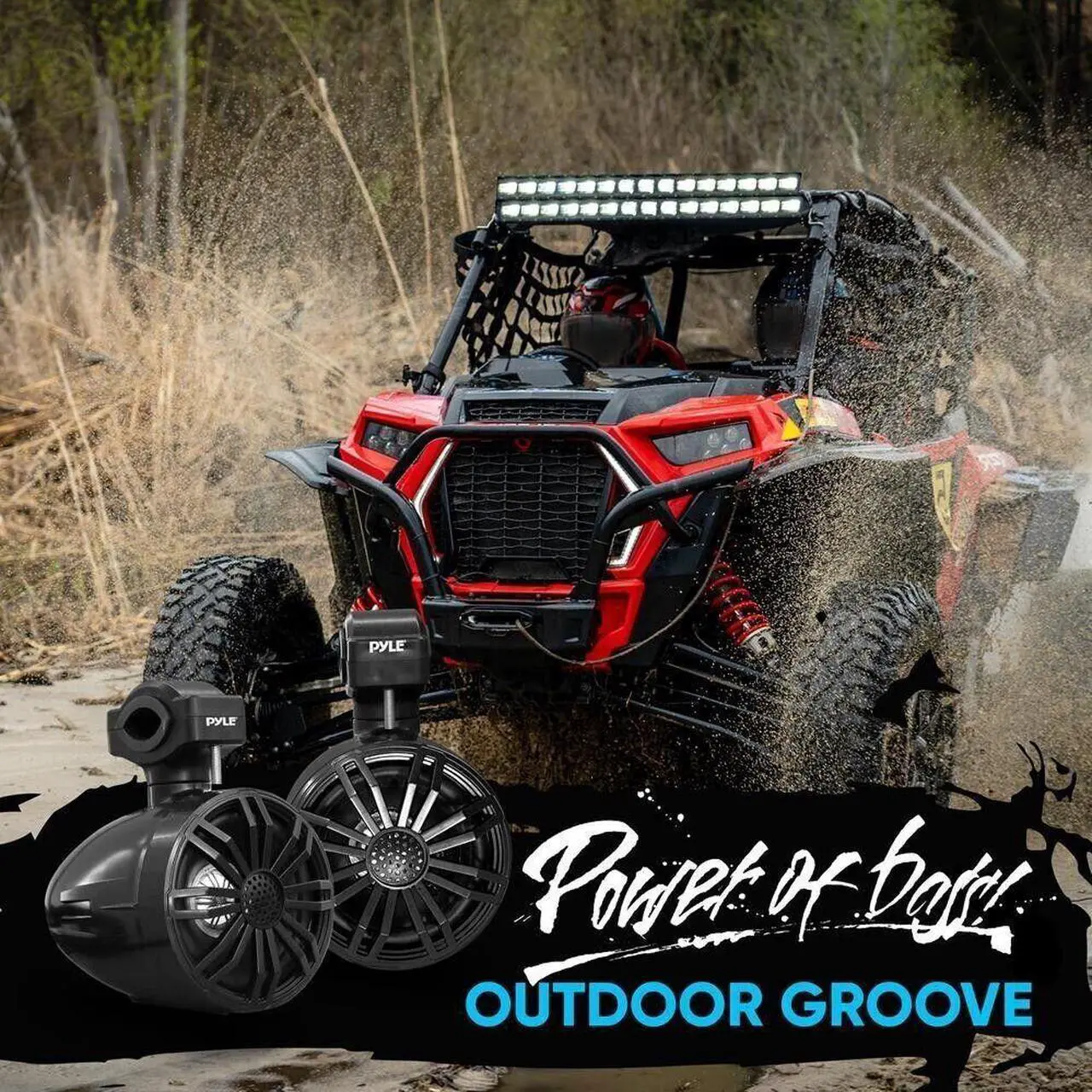 Alt view image 7 of 7 - Pyle 3.5 Waterproof Rated Off-Road Speakers-for Motorcycle or Car (Black)