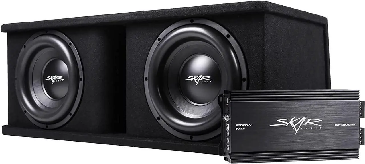 Alt view image 2 of 5 - Skar Audio Dual 12" Complete 2,400 Watt SDR Series Subwoofer Bass Package - Includes Loaded Enclosure with Amplifier