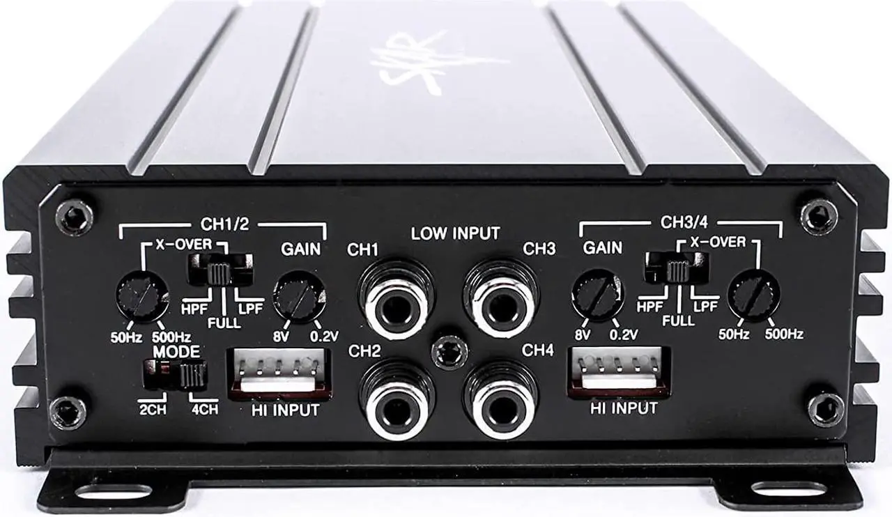 Alt view image 3 of 6 - Skar Audio SK-M4004D Compact Full-Range Class D 4 Channel Car Amplifier, 400W