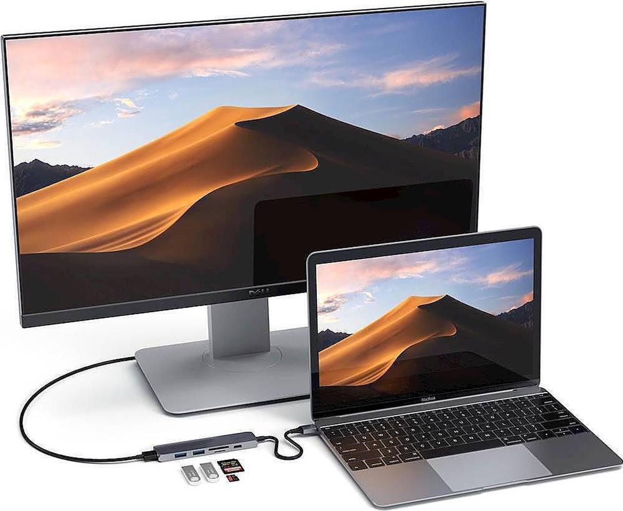 Alt view image 5 of 5 - SATECHI SLIM MULTI-PORT ADAPTER V2 WITH USB-C PD, 4K HDMI, MICRO/SD CARD READERS, USB 3.0 - 2020 MACBOOK PRO, 2020 IPAD PRO     SPACE GRAY
