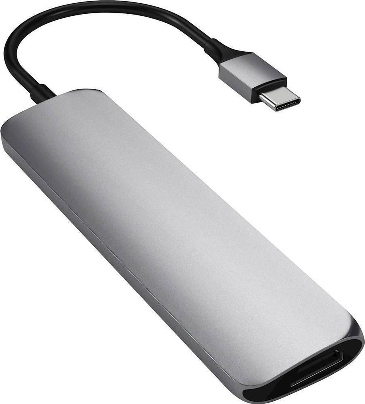 Alt view image 3 of 5 - SATECHI SLIM MULTI-PORT ADAPTER V2 WITH USB-C PD, 4K HDMI, MICRO/SD CARD READERS, USB 3.0 - 2020 MACBOOK PRO, 2020 IPAD PRO     SPACE GRAY