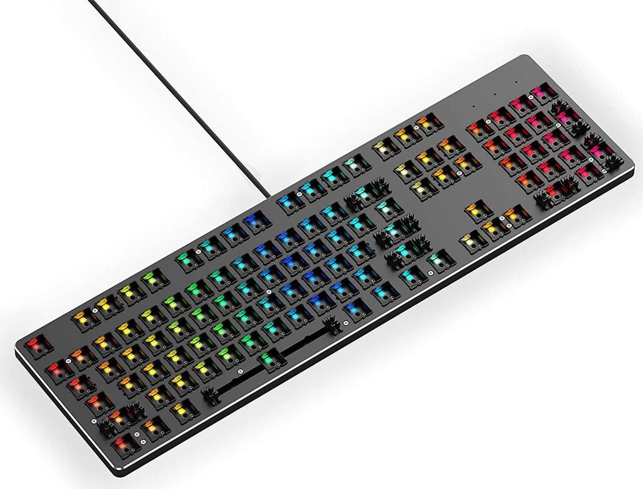 Alt view image 2 of 3 - Glorious Custom Gaming Keyboard - GMMK 100% Percent Full Size Barebone - USB Wired Mechanical Keyboard Kit - RGB Hot Swappable Switches & Keycaps - Black Metal Top Plate