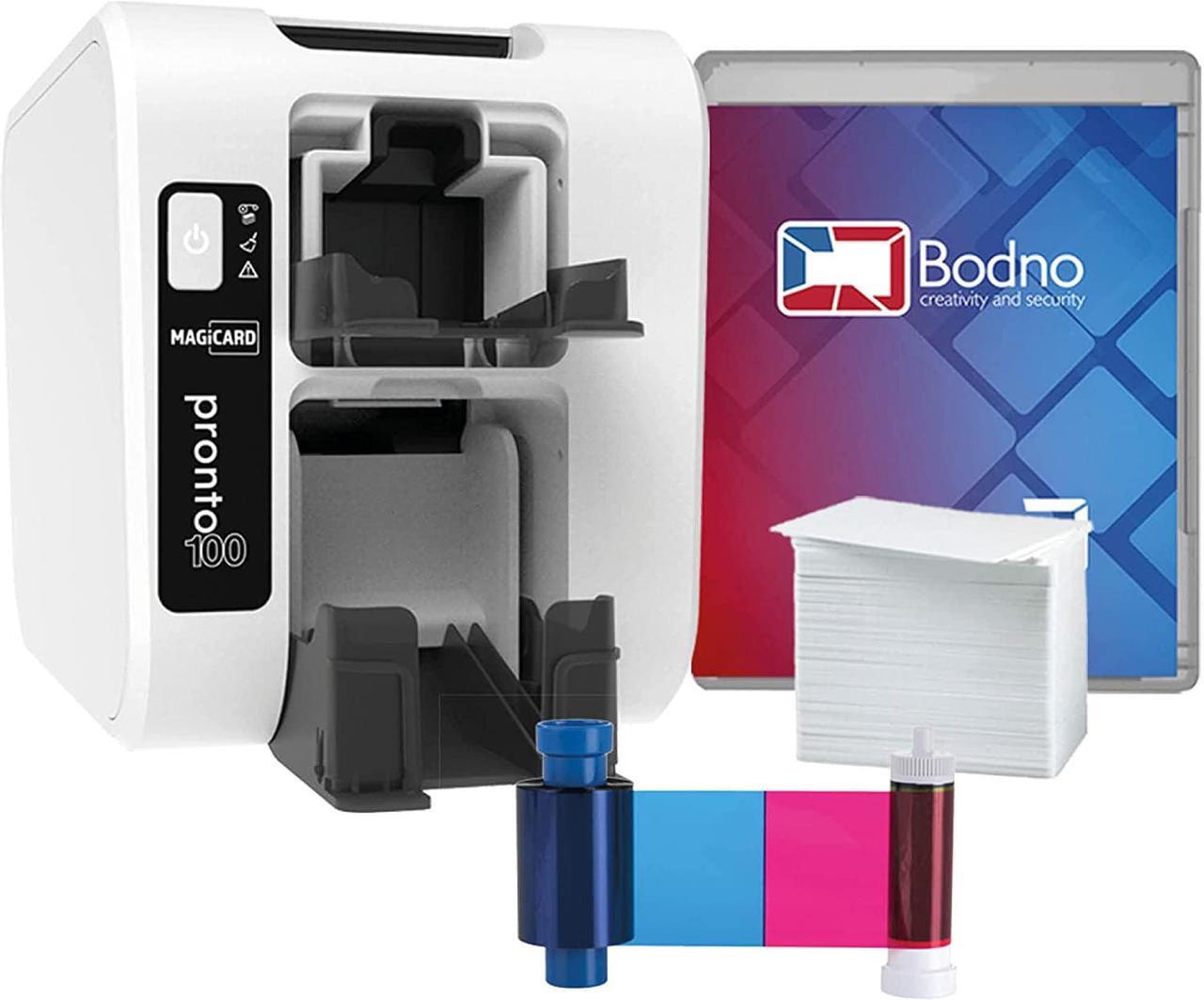 Main image of Magicard Pronto 100 ID Card Printer & Complete Supplies Package with Bodno ID Software - Bronze Edition