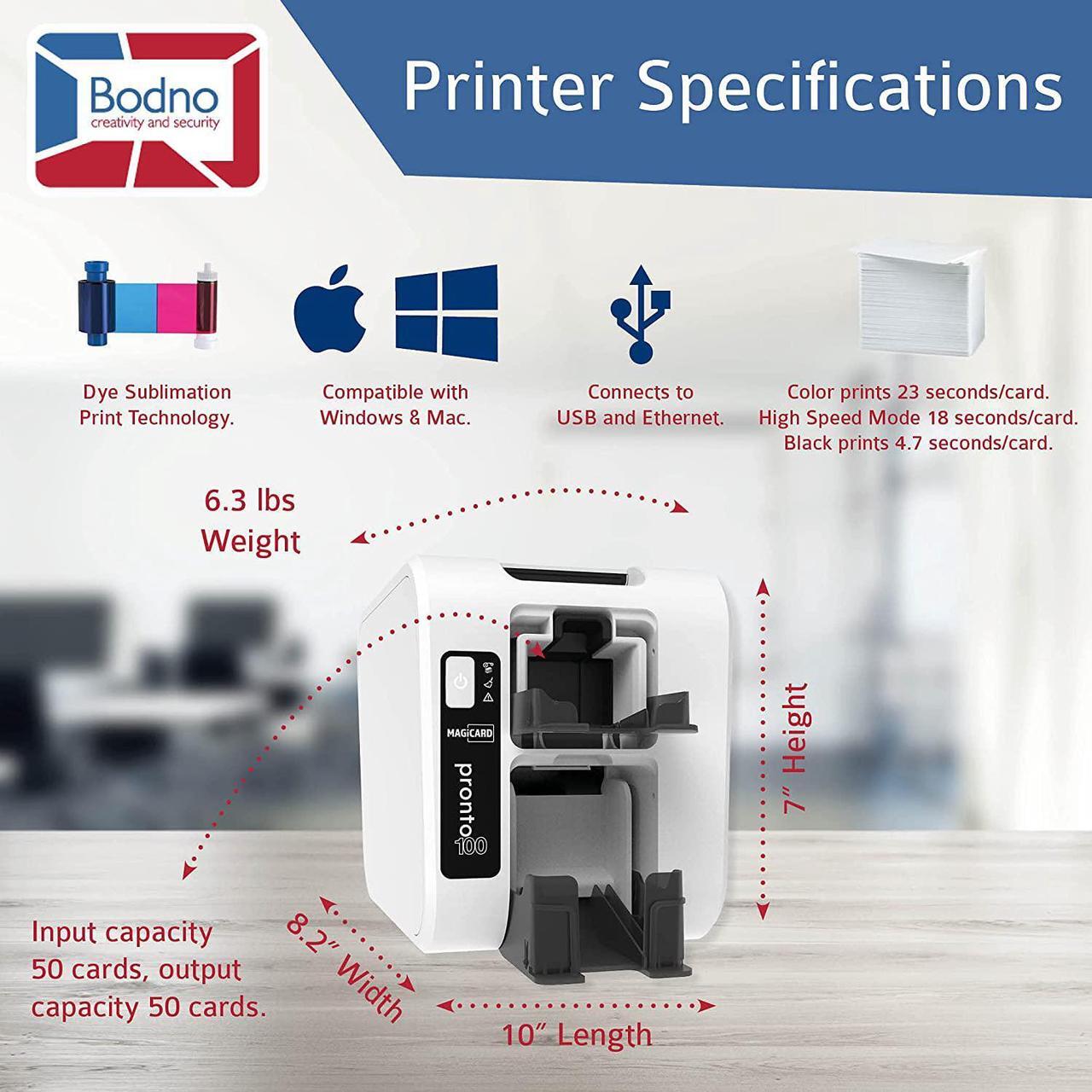 Alt view image 4 of 7 - Magicard Pronto 100 ID Card Printer & Complete Supplies Package with Bodno ID Software - Bronze Edition