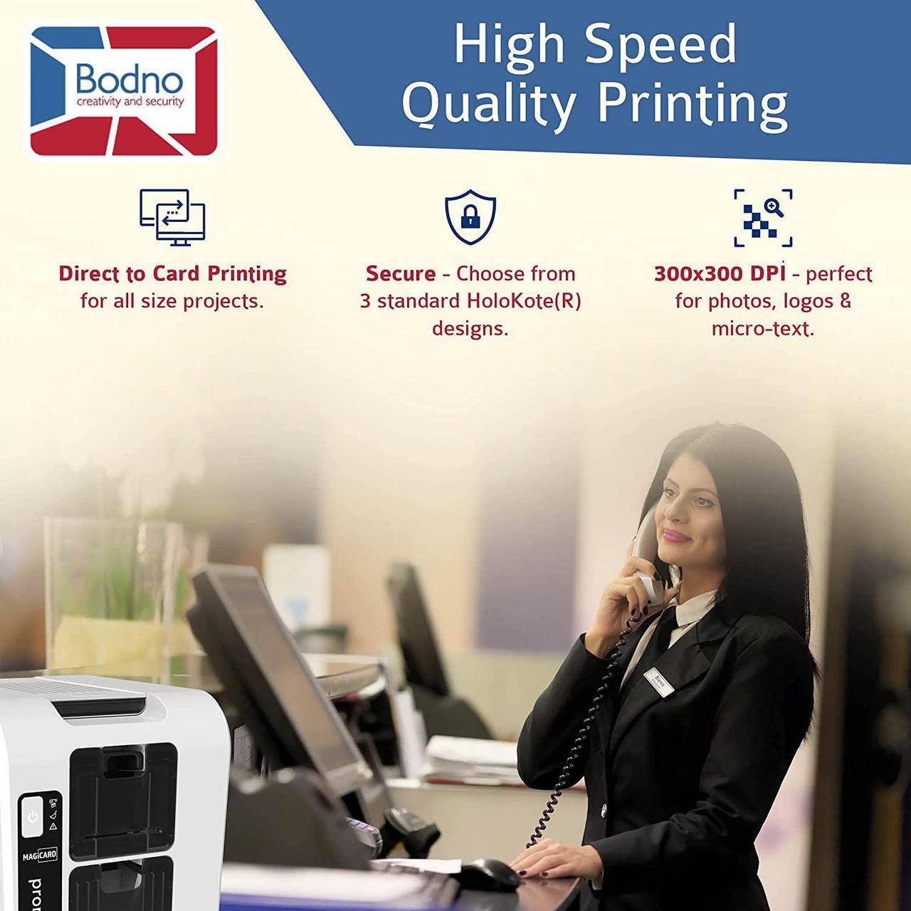 Alt view image 7 of 7 - Magicard Pronto 100 ID Card Printer & Complete Supplies Package with Bodno ID Software - Bronze Edition