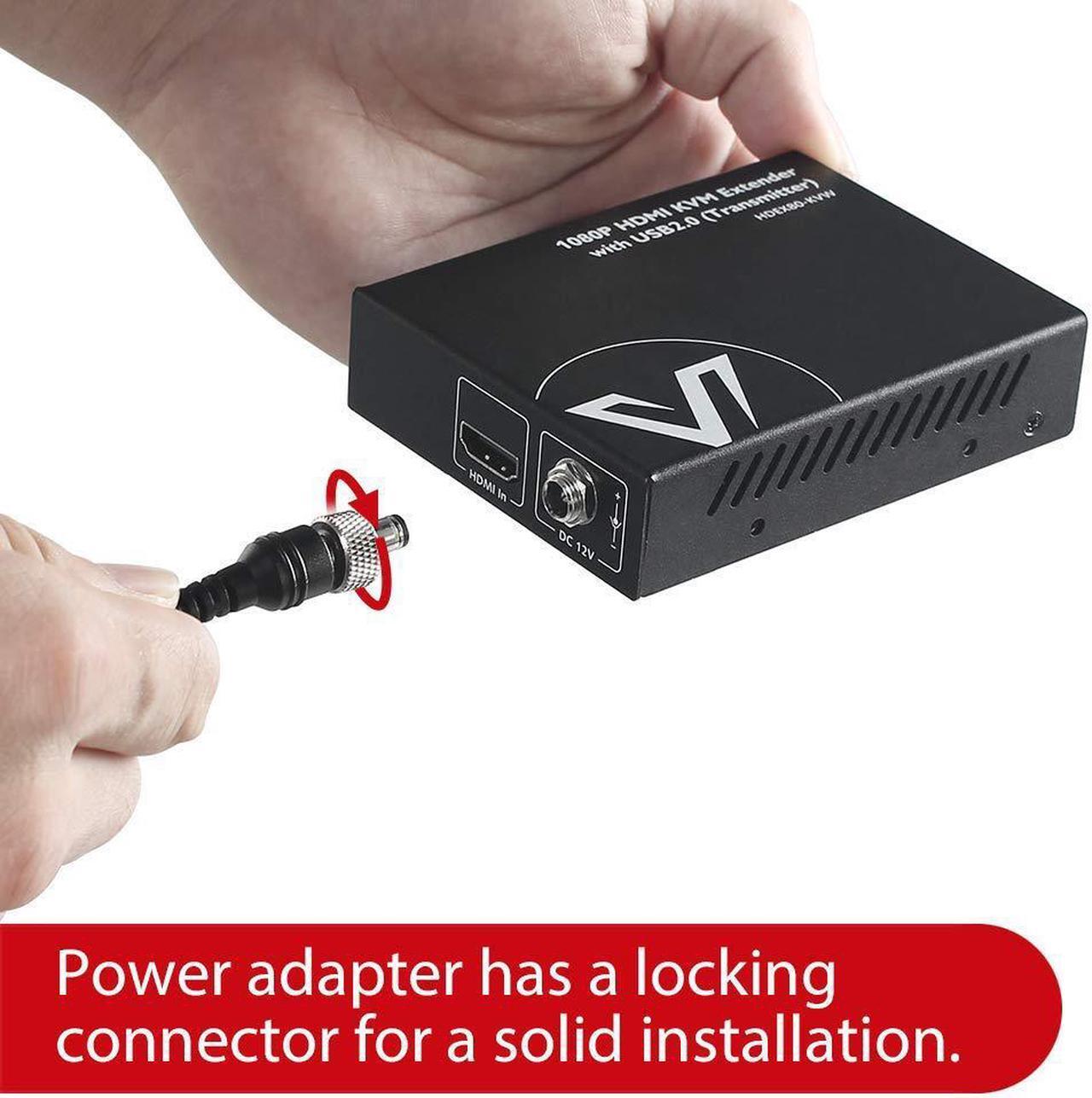 Alt view image 6 of 7 - AV Access HDMI KVM USB Extender Over Cat5e/6/6a/7 260ft/80M, 2 USB 2.0 Ports, Zero-Latency, Plug and Play, No Driver, Supports All Operating System, Keyboard and Mouse USB Over Ethernet