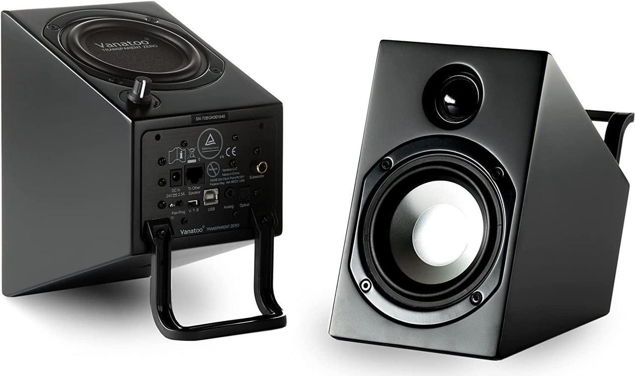 Main image of Vanatoo Transparent Zero Powered Speakers - Bluetooth Speakers - Speakers AUX, USB, Optical, Analog - Computer Speakers - TV Speakers - Gaming Speakers - Black, Set of 2