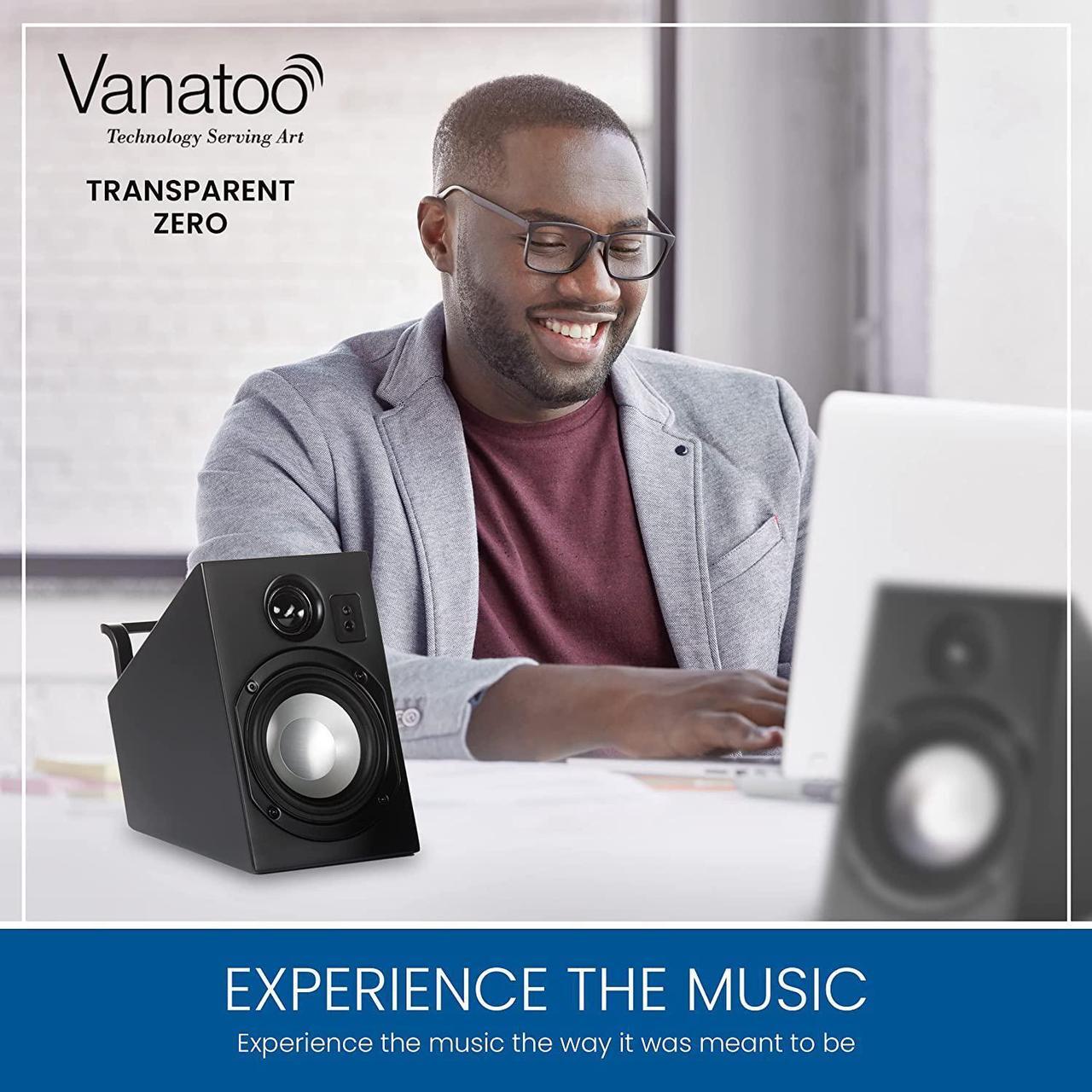 Alt view image 2 of 7 - Vanatoo Transparent Zero Powered Speakers - Bluetooth Speakers - Speakers AUX, USB, Optical, Analog - Computer Speakers - TV Speakers - Gaming Speakers - Black, Set of 2