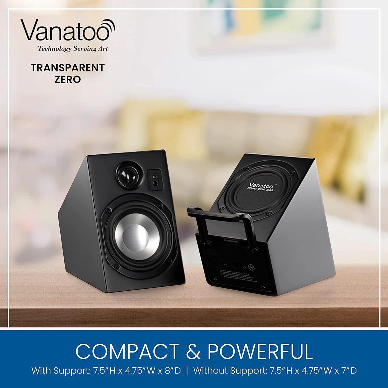 Alt view image 6 of 7 - Vanatoo Transparent Zero Powered Speakers - Bluetooth Speakers - Speakers AUX, USB, Optical, Analog - Computer Speakers - TV Speakers - Gaming Speakers - Black, Set of 2