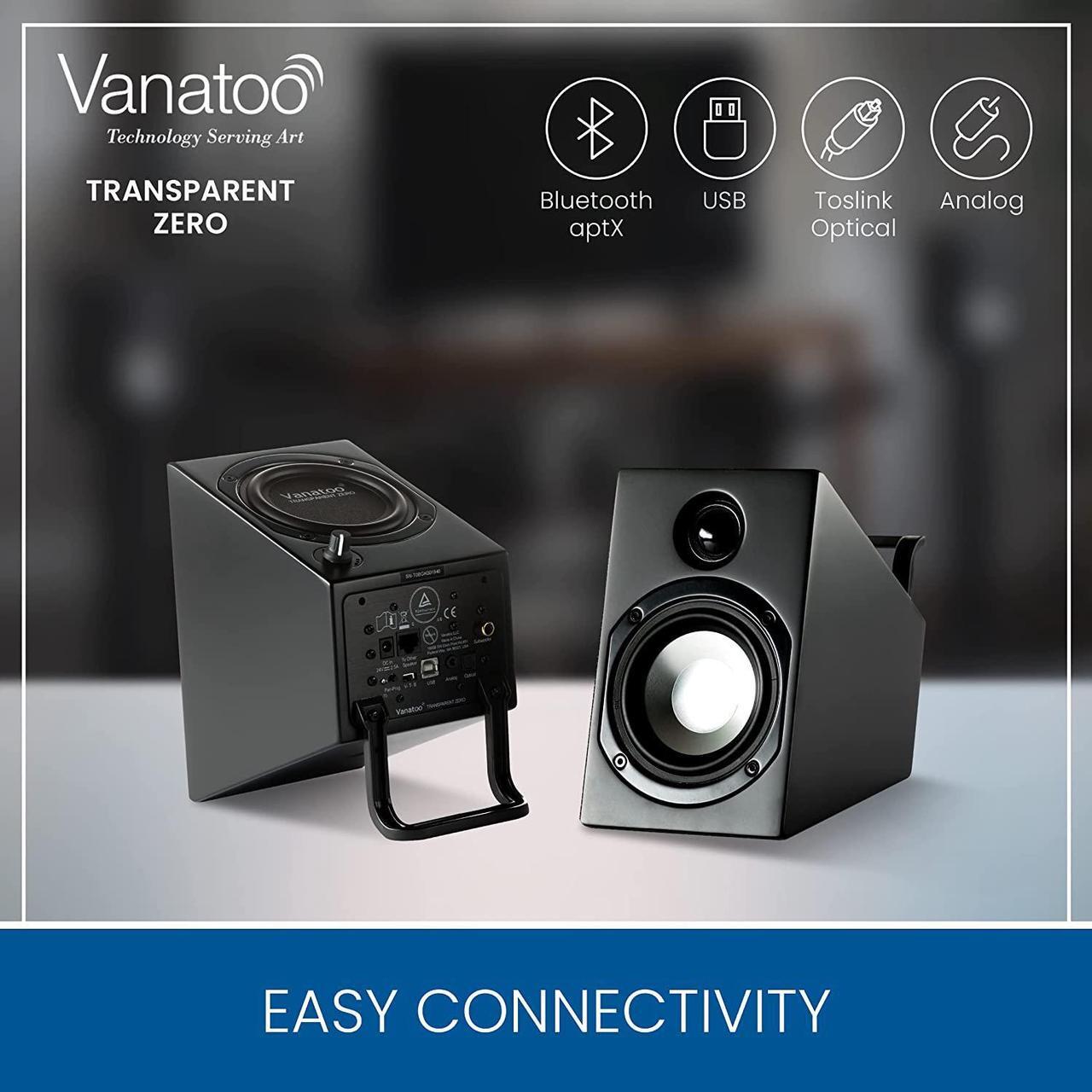 Alt view image 5 of 7 - Vanatoo Transparent Zero Powered Speakers - Bluetooth Speakers - Speakers AUX, USB, Optical, Analog - Computer Speakers - TV Speakers - Gaming Speakers - Black, Set of 2