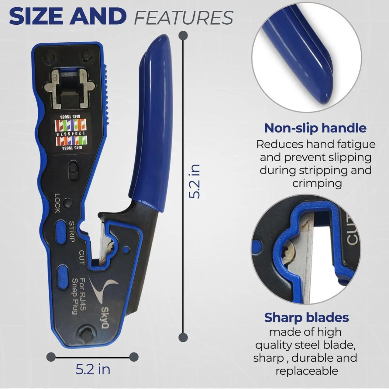 Alt view image 6 of 7 - RJ45 Pass Through Crimp Tool for Network Cat6 Cat5-All in One Ethernet Crimper