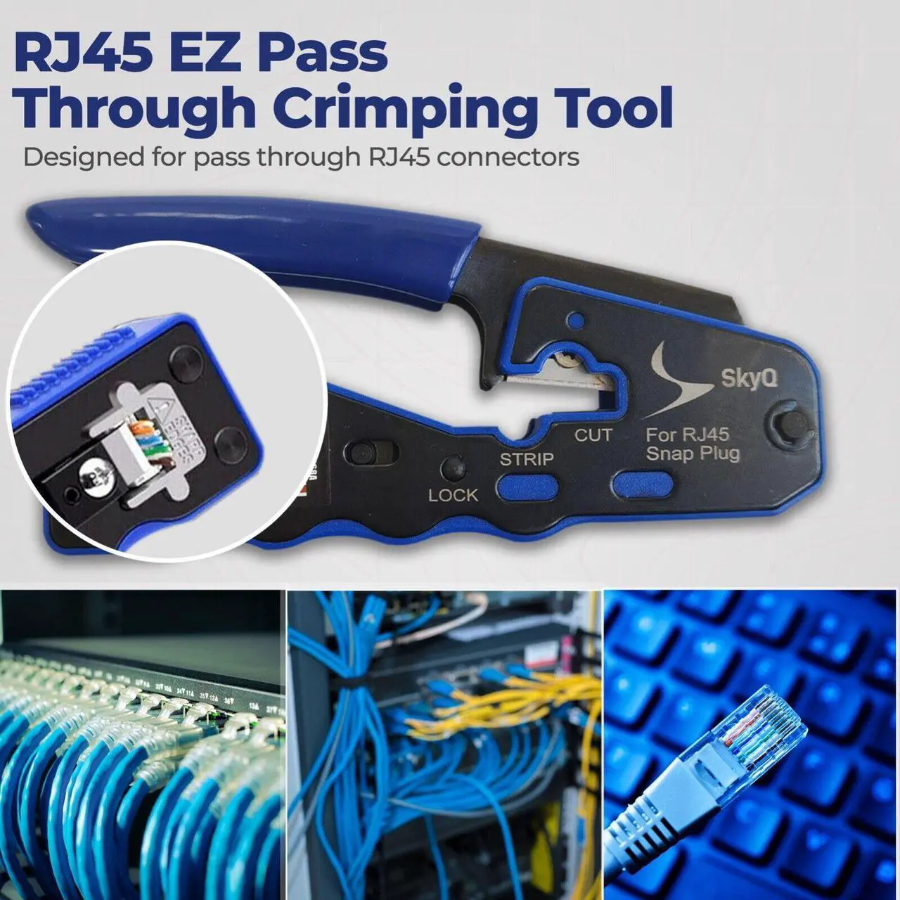 Alt view image 7 of 7 - RJ45 Pass Through Crimp Tool for Network Cat6 Cat5-All in One Ethernet Crimper