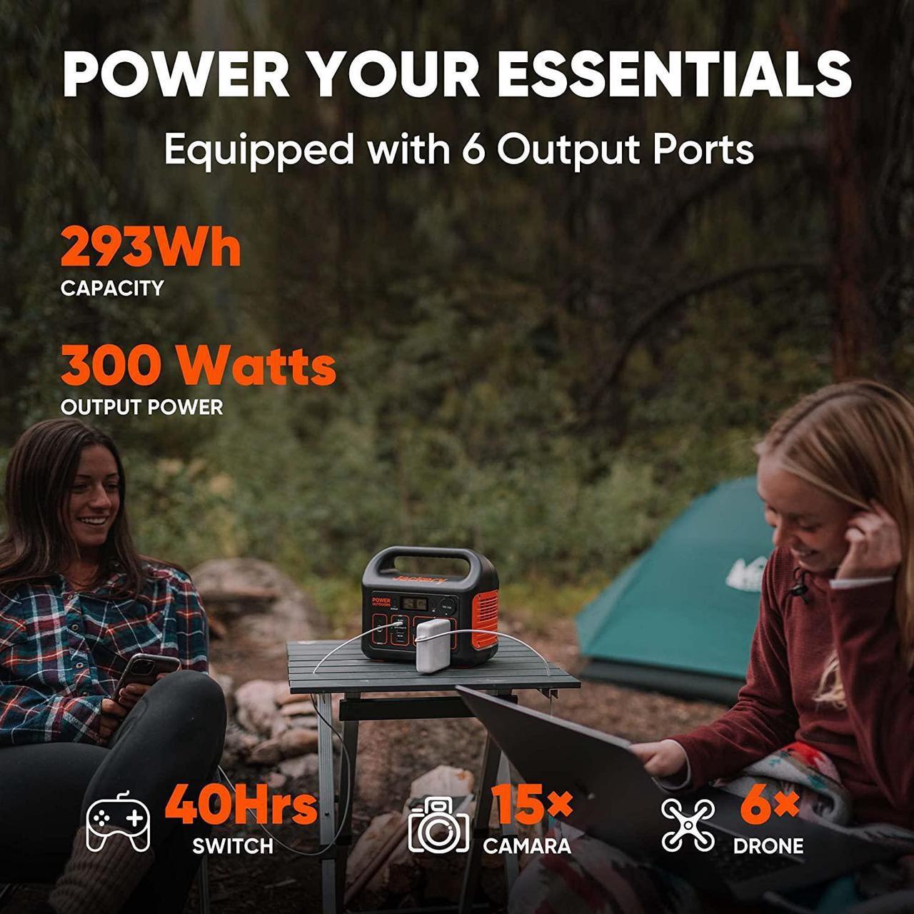 Alt view image 4 of 6 - Portable Power Station Explorer 300, 293Wh Backup Lithium Battery, 110V/300W Pure Sine Wave AC Outlet, Solar Generator (Solar Panel Not Included) for Outdoors Camping Travel Hunting Blackout