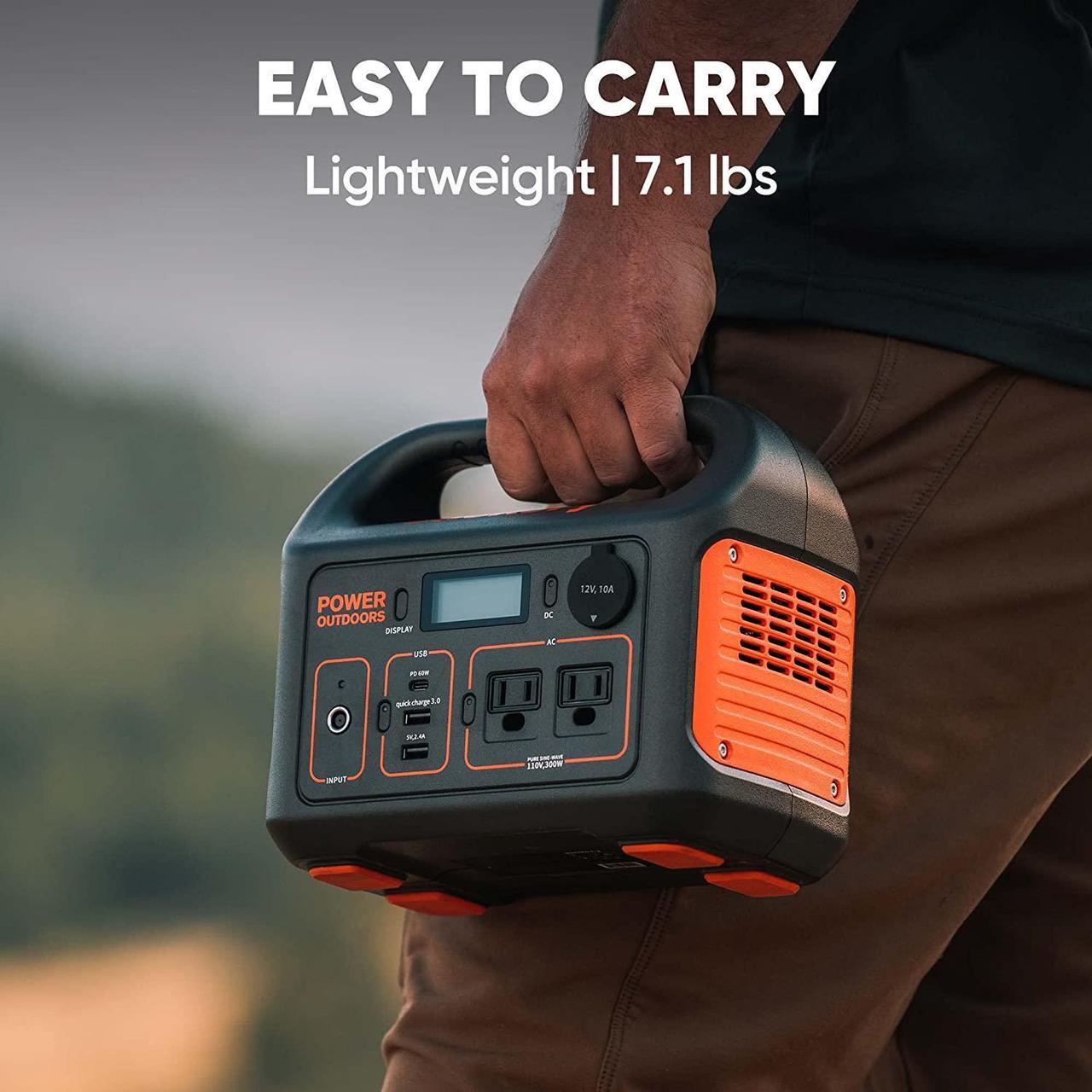 Alt view image 5 of 6 - Portable Power Station Explorer 300, 293Wh Backup Lithium Battery, 110V/300W Pure Sine Wave AC Outlet, Solar Generator (Solar Panel Not Included) for Outdoors Camping Travel Hunting Blackout