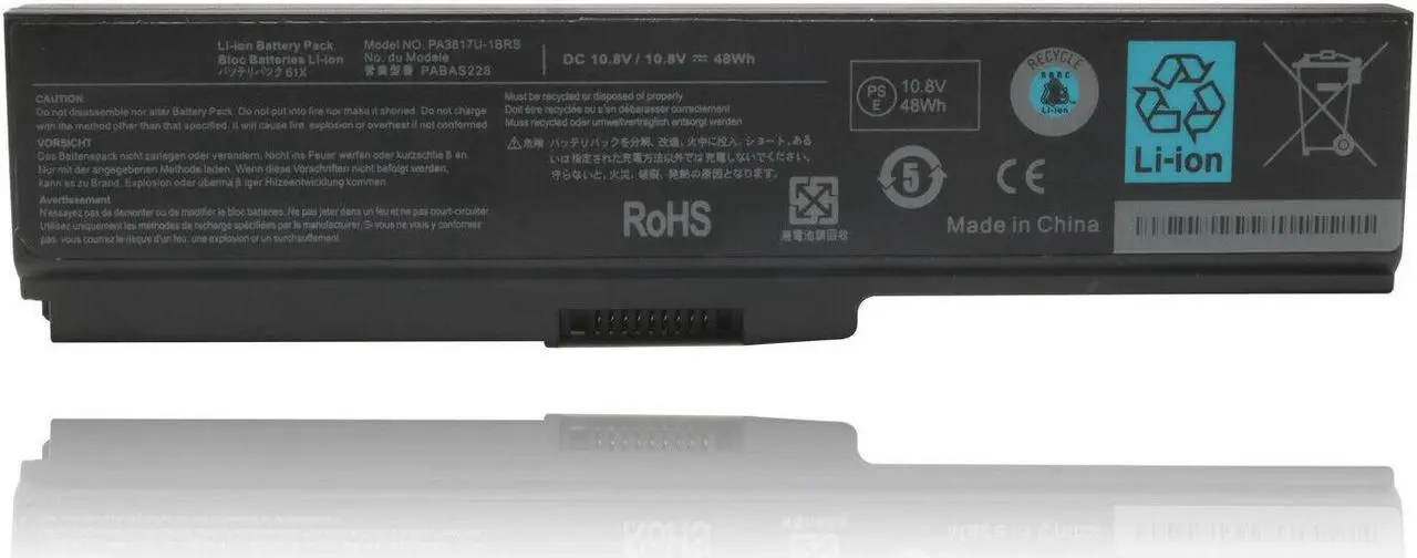 Alt view image 3 of 6 - PA3817U-1BRS Laptop Battery for Toshiba Satellite L745 L750 L755 L755D A660 C655