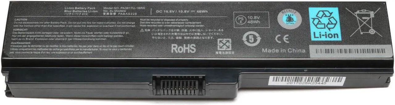 Alt view image 6 of 6 - PA3817U-1BRS Laptop Battery for Toshiba Satellite L745 L750 L755 L755D A660 C655