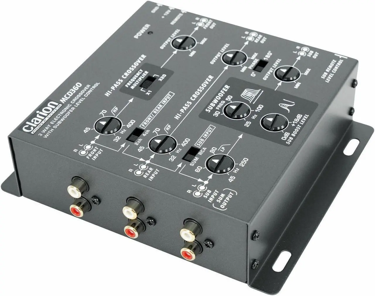 Alt view image 2 of 7 - Clarion MCD360 2/3-Way 6-Channel Electronic Crossover w/ 5-Volt RCA Outputs