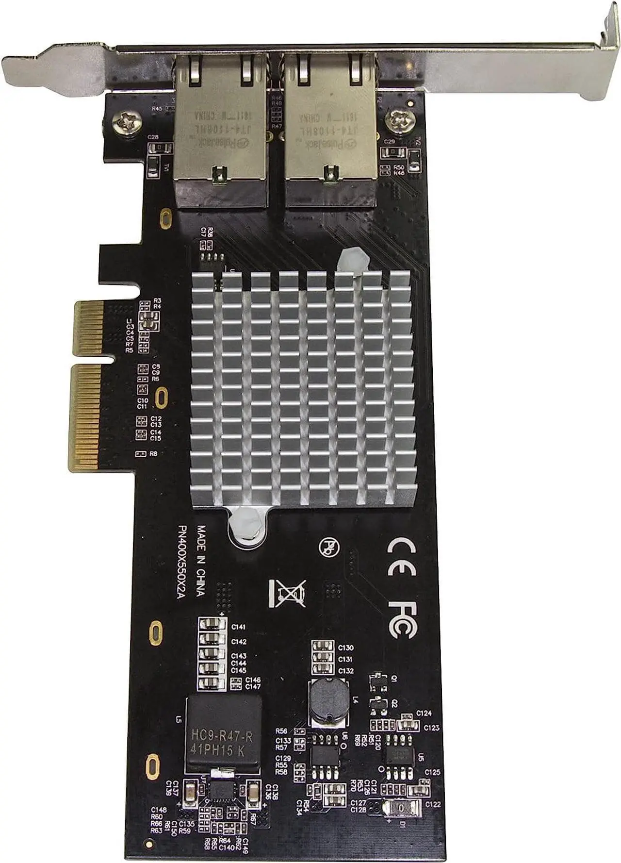 Alt view image 3 of 4 - Dual Port 10G PCIe Network Adapter Card - Intel-X550AT 10GBASE-T & NBASE-T PCI Express Network Interface Adapter 10/5/2.5/1GbE Multi Gigabit Ethernet 5 Speed NIC LAN Card (ST10GPEXNDPI)