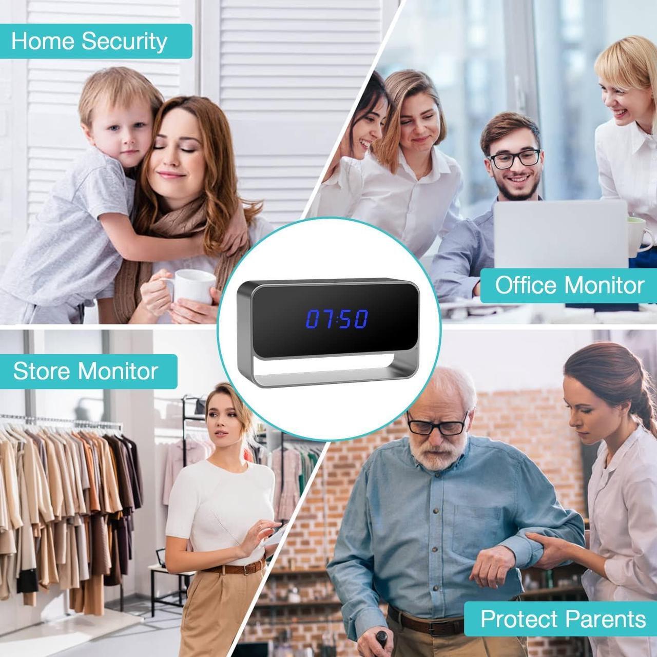 Alt view image 6 of 6 - GooSpy Hidden Camera Clock WiFi Spy Camera FHD1080P Wireless Secret Nanny Cam Small Surveillance Security Cams Enhanced Night Vision Motion Detection Alert