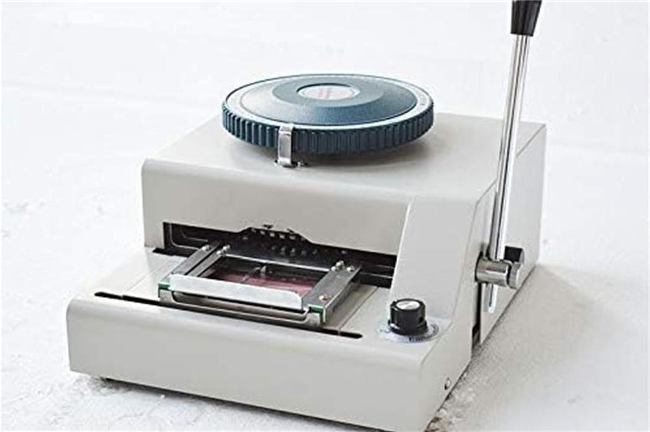 Alt view image 3 of 7 - INTBUYING Embossing Machine 72 Character PVC Card Number Embosser Press Machine Credit ID VIP Manual Embossing Machine Membership Card Coding Machine Stamping Code Machine Bump Code Machine