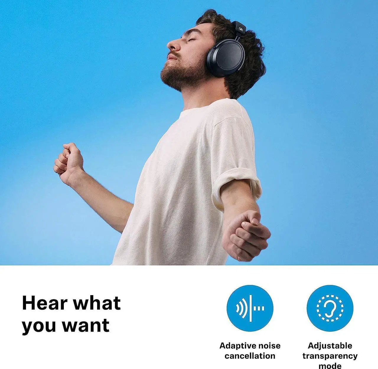 Alt view image 5 of 7 - Sennheiser Momentum 4 Wireless Headphones - Bluetooth Headset for Crystal-Clear Calls with Adaptive Noise Cancellation, 60h Battery Life, Customizable Sound - White )
