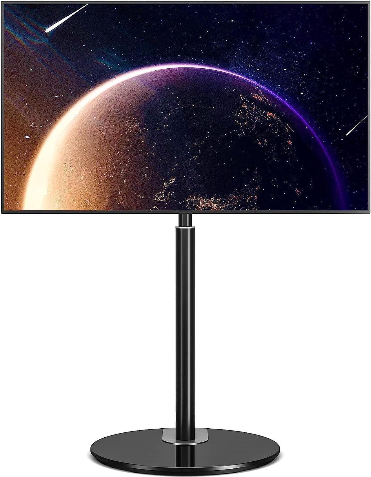 Main image of Rfiver Swivel Floor TV Stand with 90 Degree Swivel for 32-65 inch LCD LED TV, Modern Simple Design Black Corner TV Floor Stand with Round Glass Base, VESA 400x400 mm