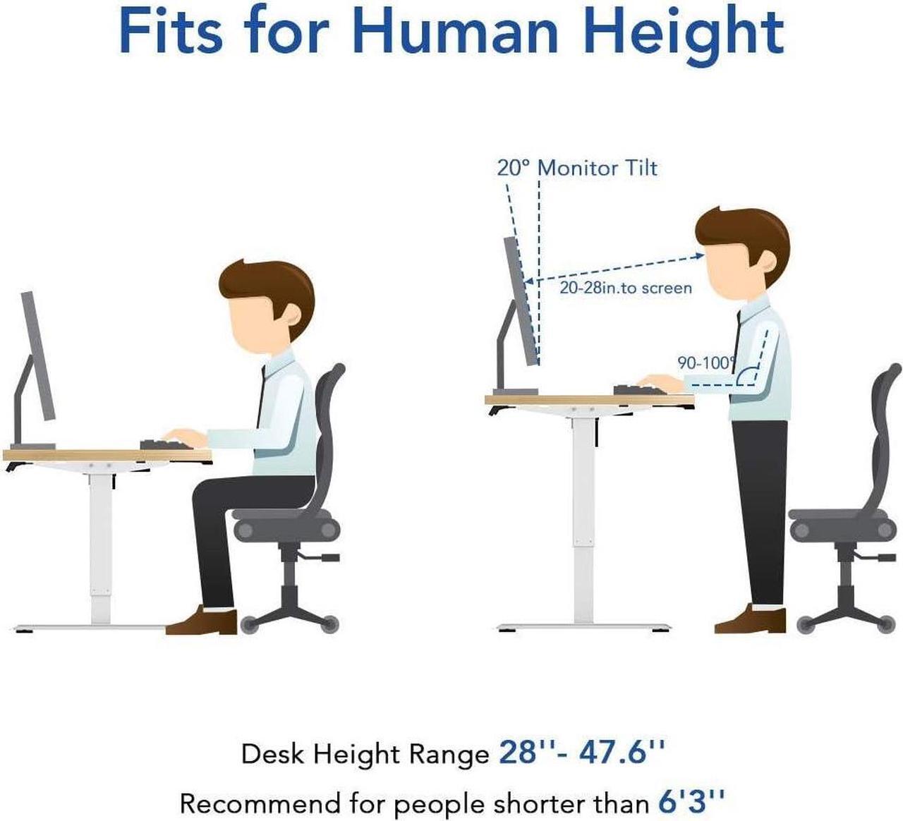 Alt view image 5 of 5 - FLEXISPOT EC1 Height Adjustable Desk 55 x 28 inch Electric Standing Desk Whole-Piece Desk Board Stand Up Desk for Home Office (Gray Frame + 55" Natural Top)