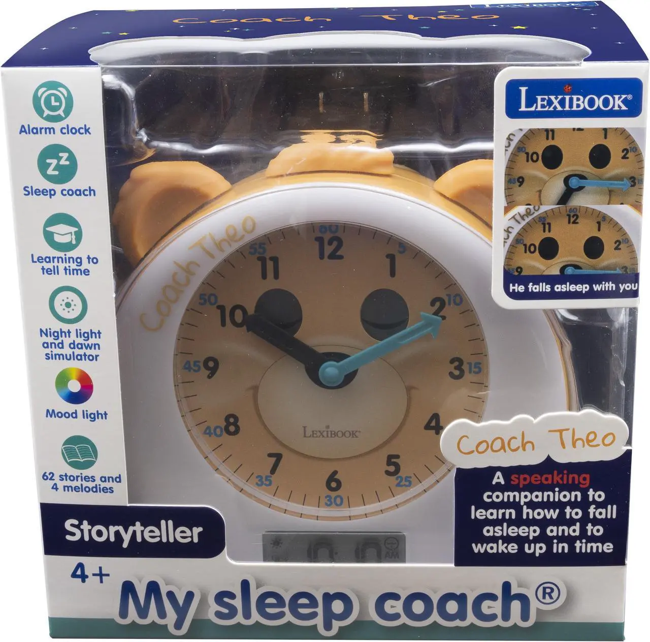 Alt view image 4 of 7 - Lexibook  - THEO, My Sleep Trainer Educational Alarm Clock with story teller feature and lights  (EN version)