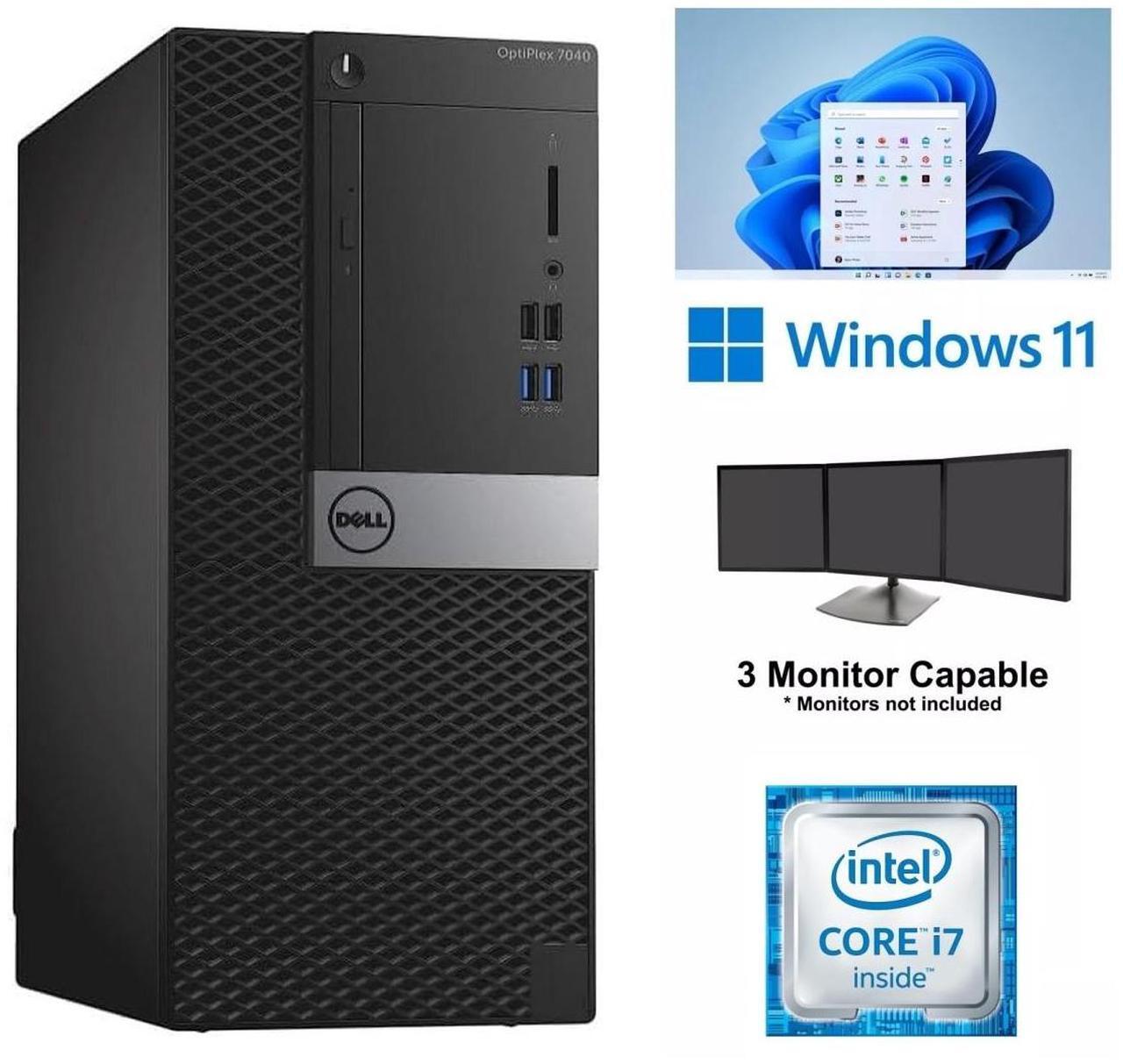 Main image of Dell OptiPlex 7040 MT Core i7 Desktop Computer 32GB RAM 1TB SSD Windows 11 Wi-Fi