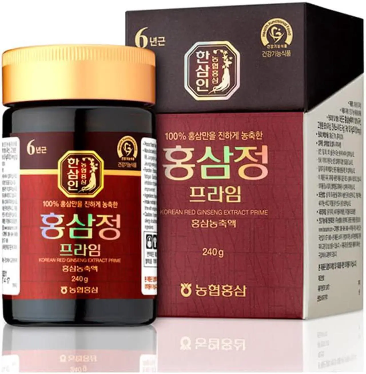 Main image of HANSAMIN Korean Red Ginseng Extract Prime, 6 Years Panax Ginseng Root, Hongsam, Product of Korea, (240 Gram)