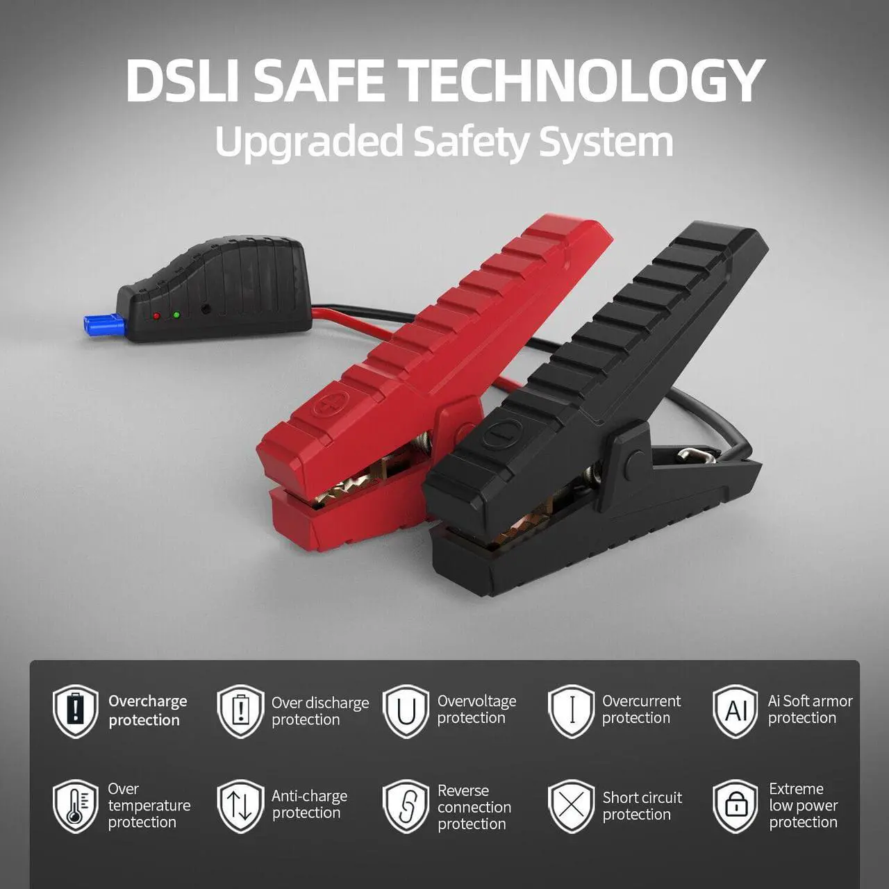 Alt view image 3 of 7 - YESPER 2160A Car Battery Jump Starter 16000mAh start 12V Vehicles up to 9.0L Gas and 7.0L Diesel Engine Portable Battery Pack