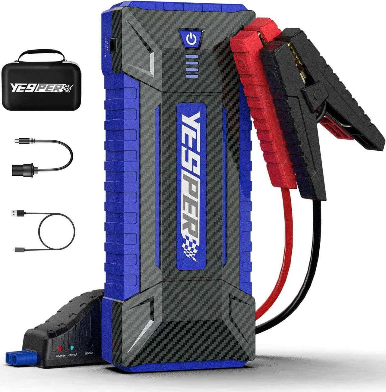 YESPER Battery Jump Starter,4120A Peak 24000mAh Portable Car Starter for 12V All Gas up to 10.0L Diesel Engine,24000mAh Battery Booster Pack,Jump Box - Blue