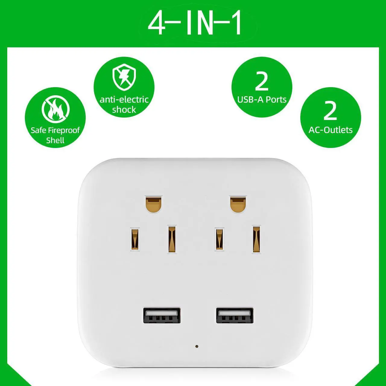 Alt view image 3 of 6 - BBJY Wall Socket Extender With 2 USB,  And 2 Sockets, Multi-Plug Wall Power Strip, Cruise Essentials For Traveling Boats, Home Essentials