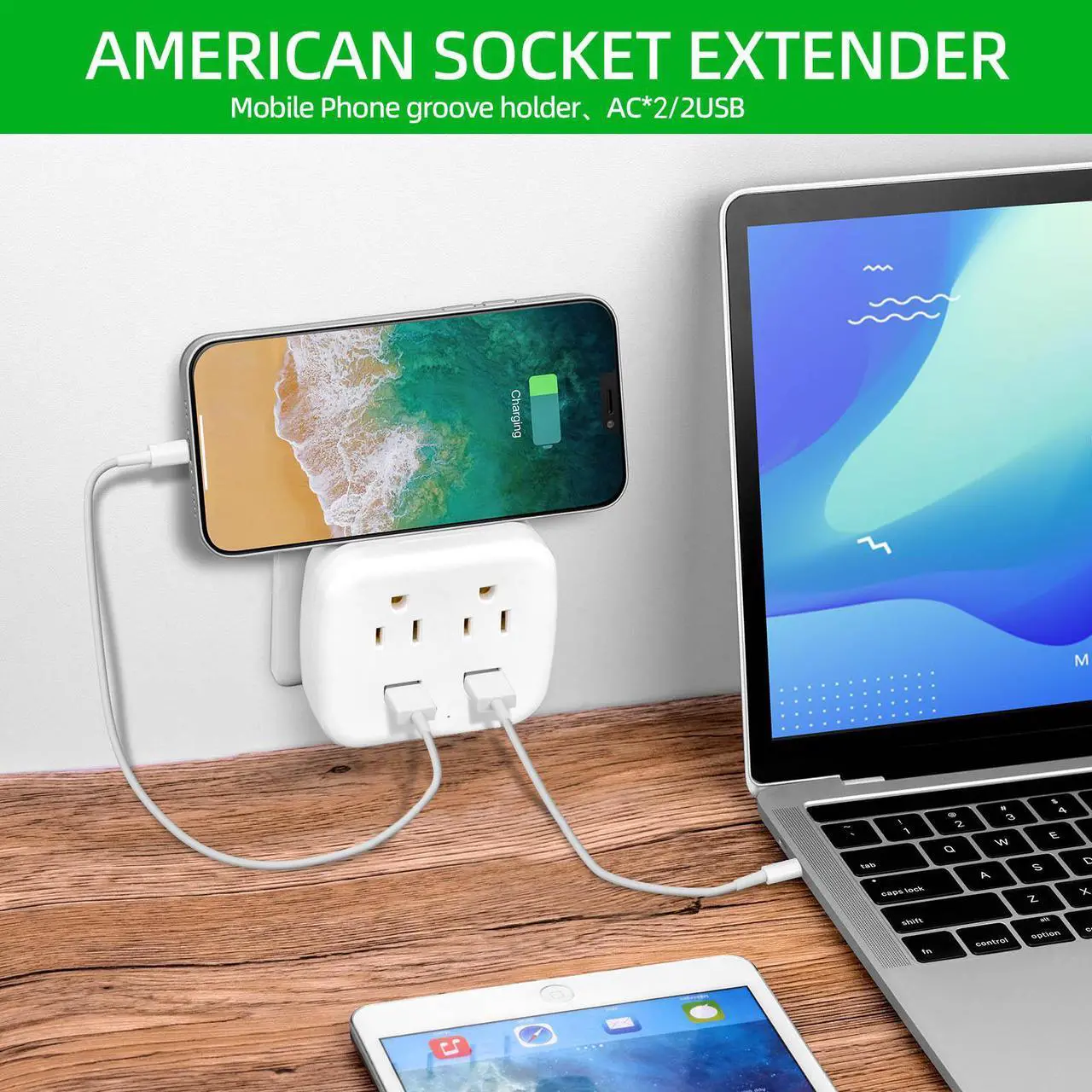 Alt view image 6 of 6 - BBJY Wall Socket Extender With 2 USB,  And 2 Sockets, Multi-Plug Wall Power Strip, Cruise Essentials For Traveling Boats, Home Essentials
