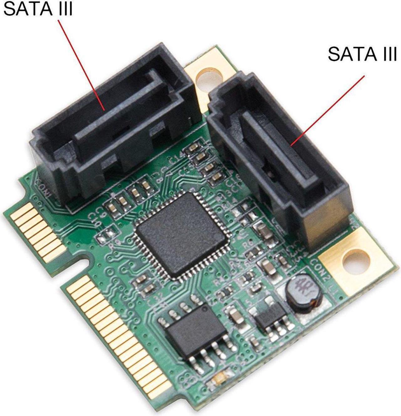 Alt view image 4 of 5 - SI-MPE40095 Low Profile Ready SATA Mini PCI-Express Half Size 2 Port SATA III RAID Controller