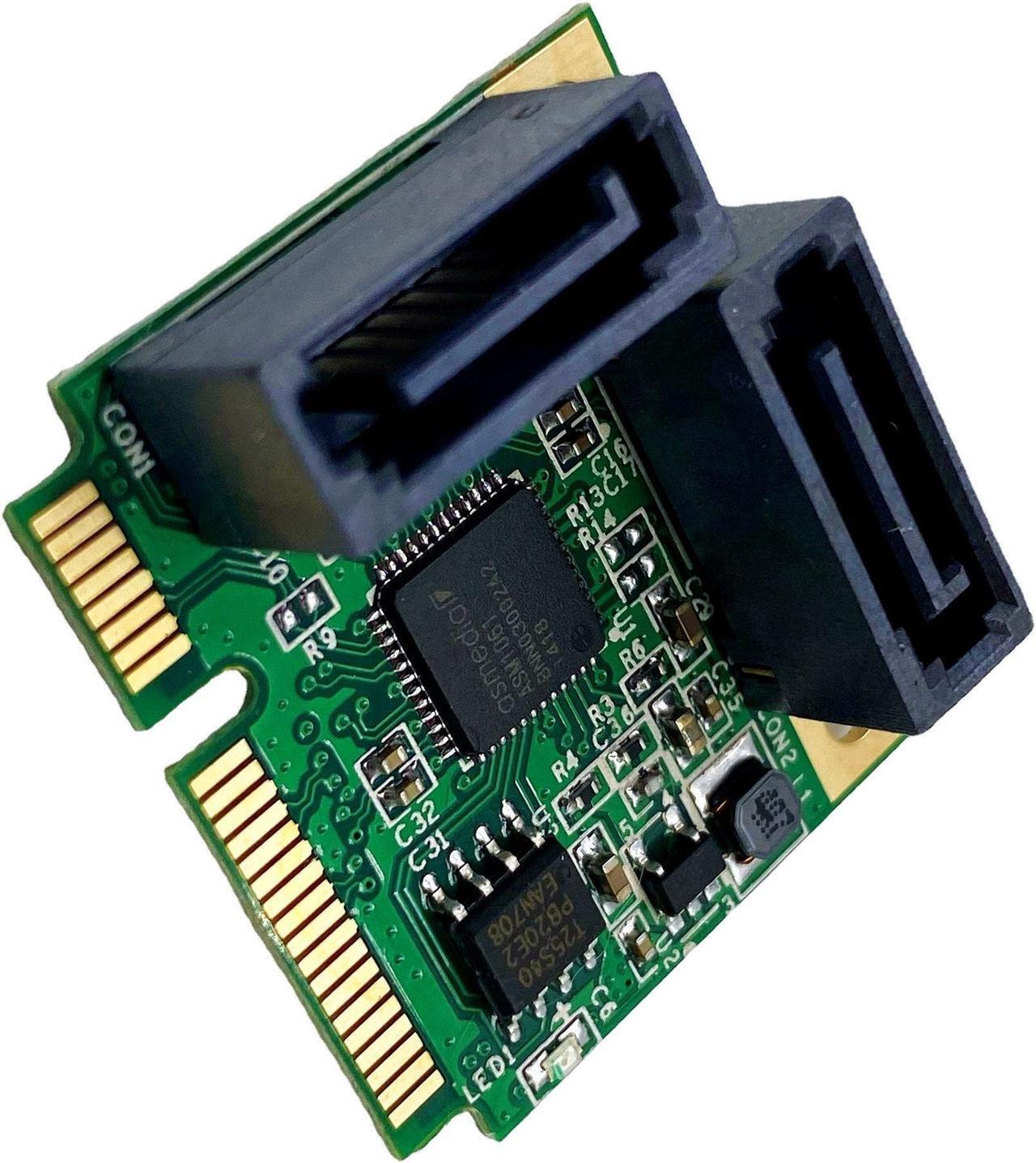 Alt view image 5 of 5 - SI-MPE40095 Low Profile Ready SATA Mini PCI-Express Half Size 2 Port SATA III RAID Controller