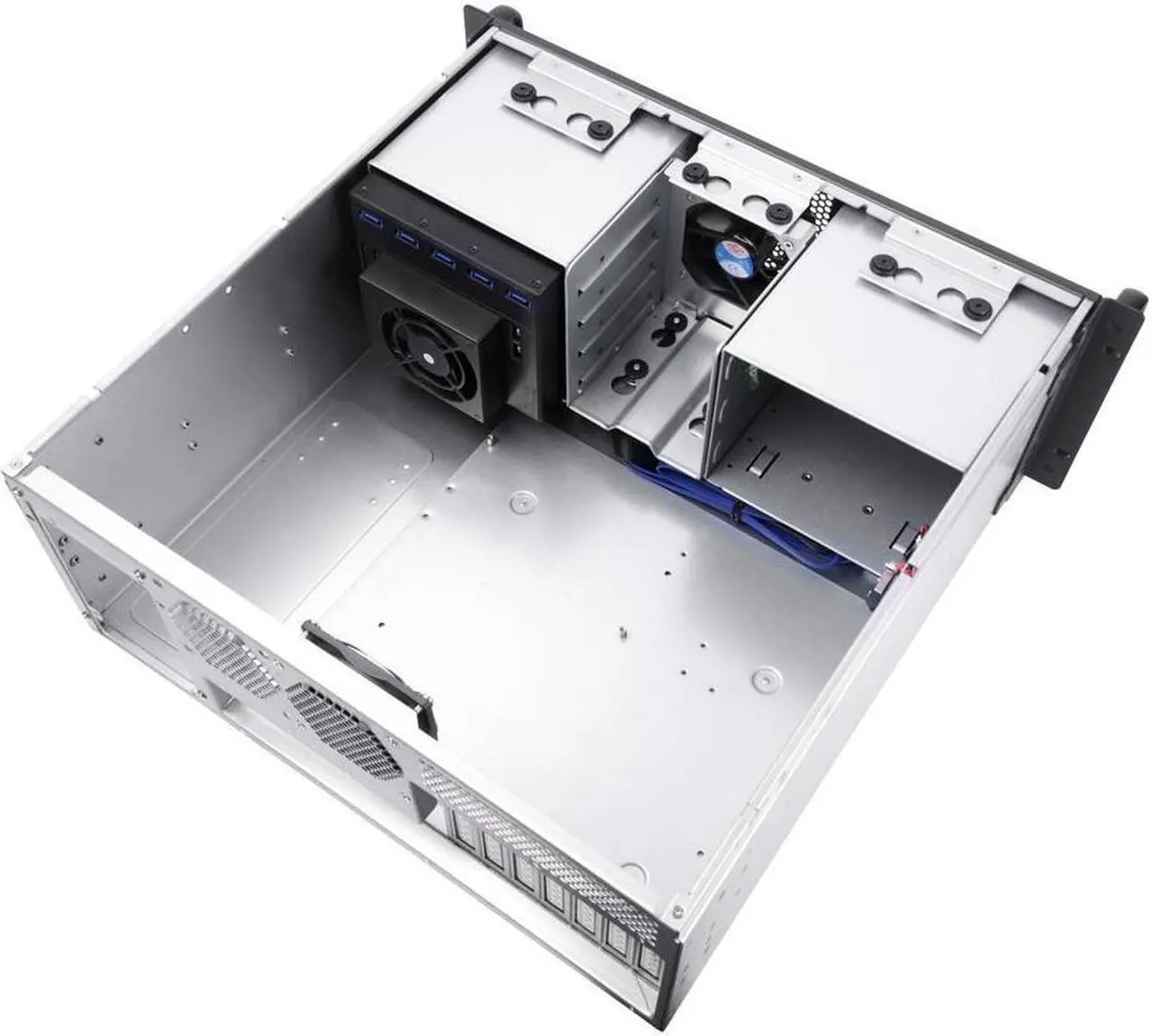 Alt view image 8 of 13 - SilverStone Technology RM41-H08 4U Rackmount Server Case with 5 x 3.5 Hot-Swappable Bay and 3 x 5.25 Bays with USB 3.1 Gen 1 RM41-H08-x
